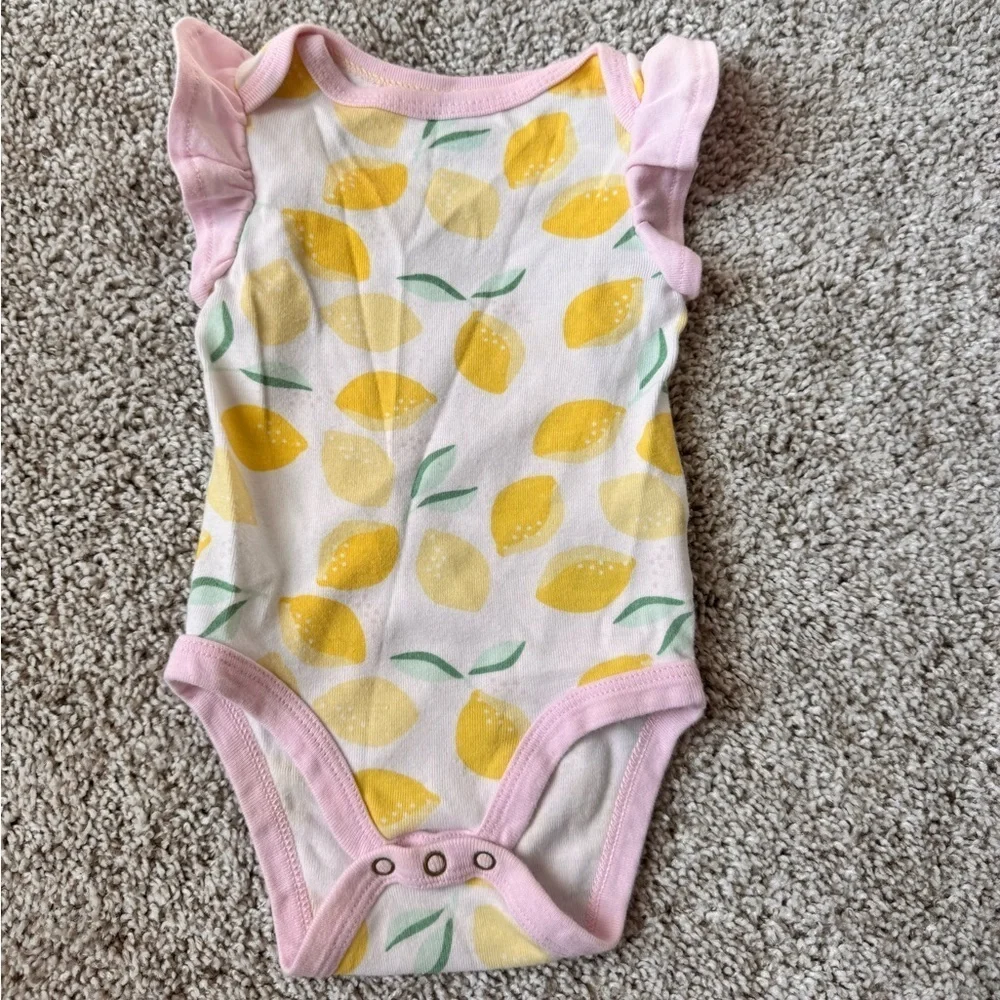 Cloud Island Baby Girl Lemon Print Bodysuit & Tutu Leggings Set - Size 0-3 Month